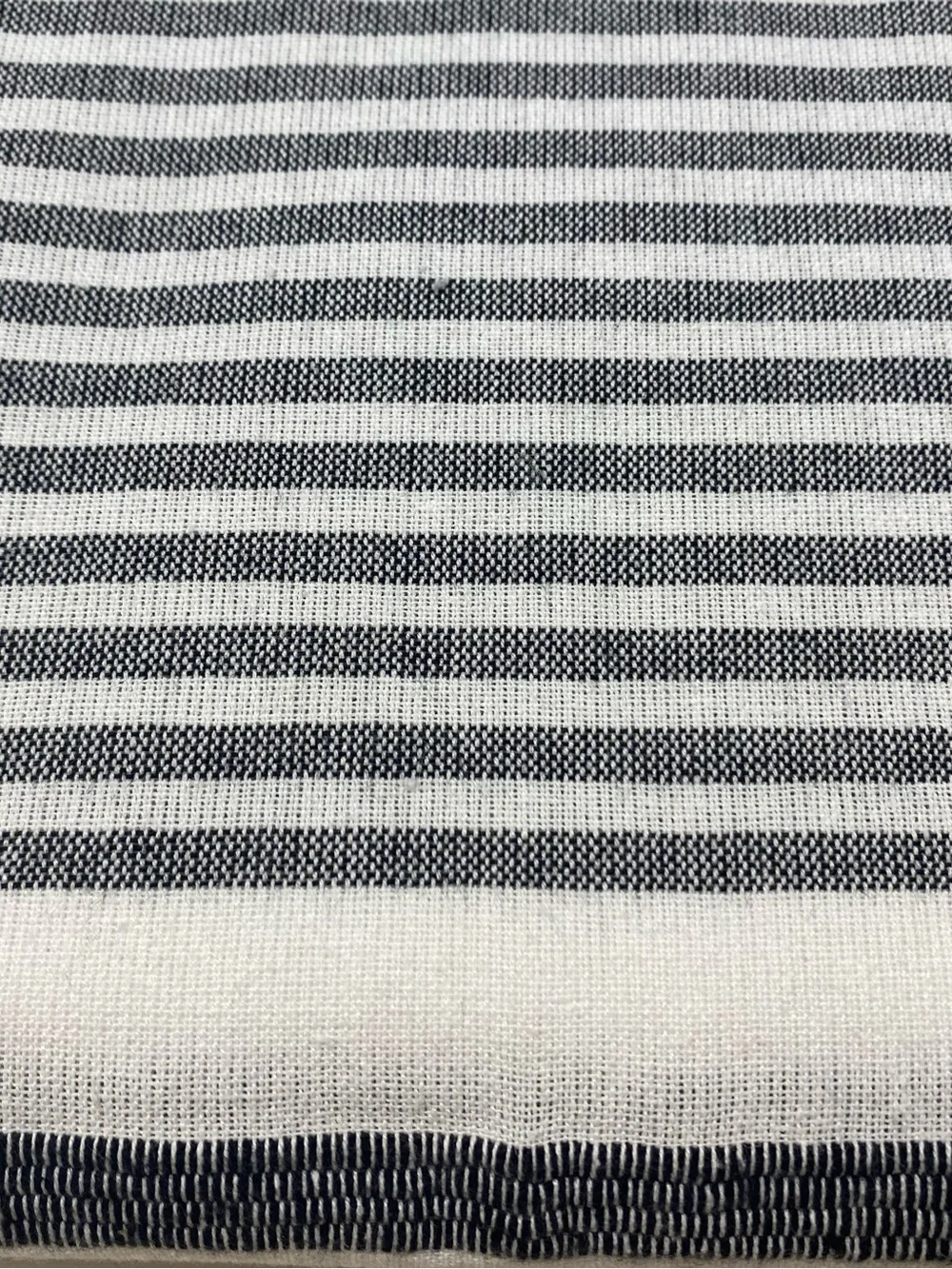 Madison Studio ❤️Stripe Shower Curtain 72”x72” Gray & White NWT